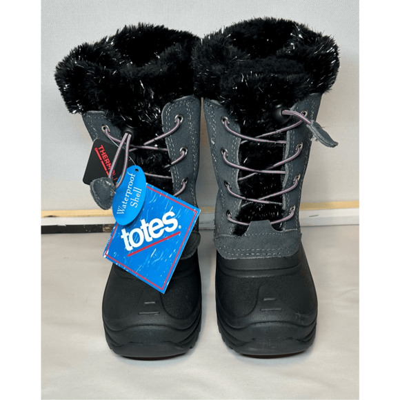 NEW TOTES KIDS GIRL HARPER YOUTH THEMOLITE WATERPROOF WINTER WARM BOOTS SIZE 3 - Picture 3 of 11